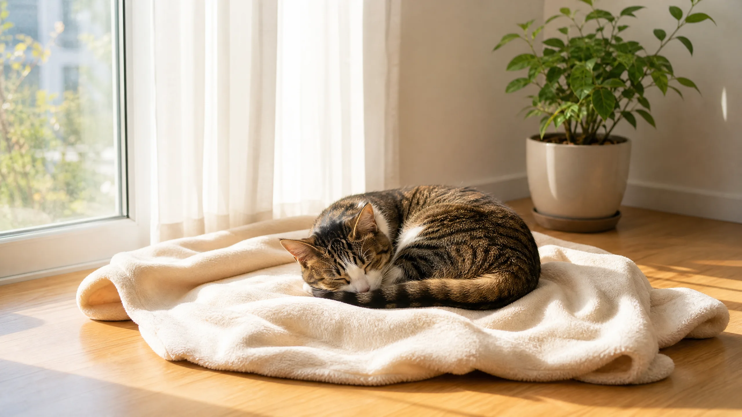 편안한 휴식 공간의 고양이